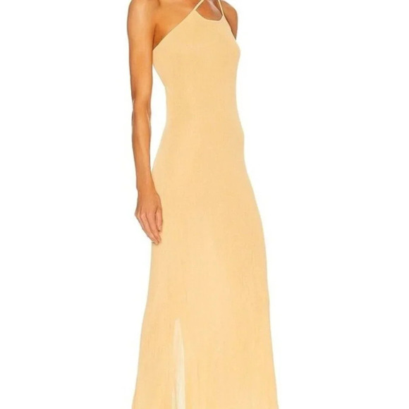 Auteur Joan Knit backless Maxi Dress in Mustard yellow medium - Picture 3 of 15